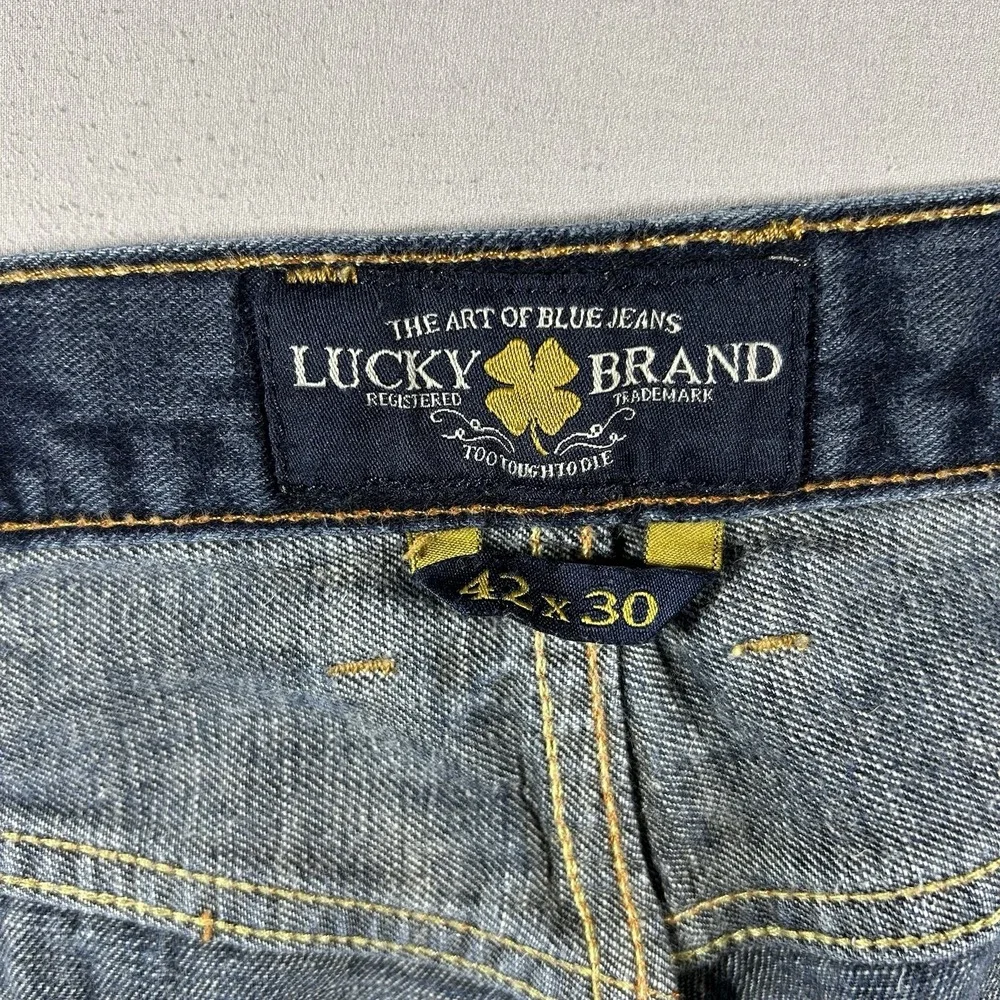 Lucky Brand 181 Relaxed Straight Jeans Mens 42x30 Premium Denim Wash